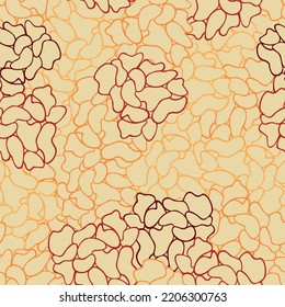 Vector abstract mushrooms in warm colors seamless pattern background. Perfect for fabric, wallpaper, projects.