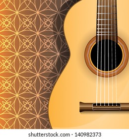 Vector Abstract music background with guitar Illustration