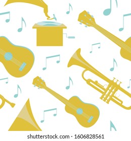 Vector abstract  musical instruments pattern