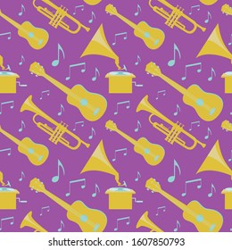 Vector abstract  musical instruments pattern