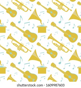 Vector abstract  musical instruments pattern