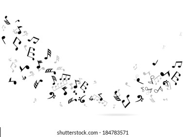 vector abstract musical notes background