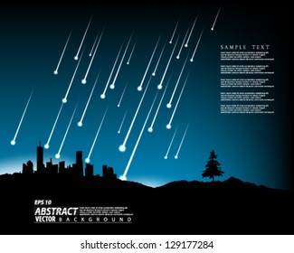 Vector Abstract natural meteor shower background design