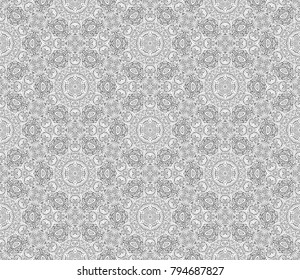 Vector abstract nature ethnic hand drawn line art seamless pattern