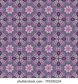 Vector abstract nature ethnic hand drawn color seamless pattern