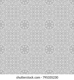 Vector abstract nature ethnic hand drawn line art seamless pattern