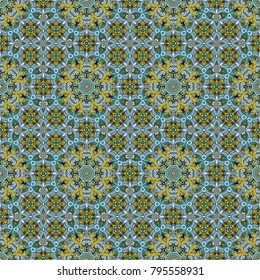 Vector abstract nature ethnic hand drawn color seamless pattern