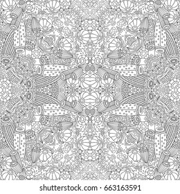 Vector abstract nature fantasy hand drawn seamless pattern
