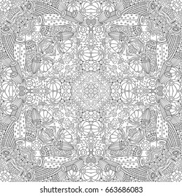Vector abstract nature fantasy hand drawn seamless pattern