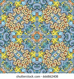 Vector abstract nature hand drawn seamless pattern