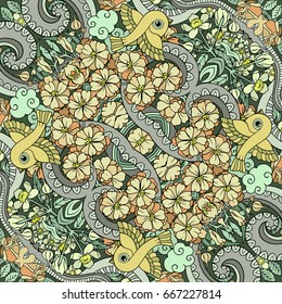 Vector abstract nature hand drawn pattern