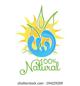 Vector Abstract Nature Icon Isolated On White Background