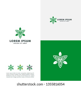 Vector Abstract Nature Logo Template. Eco Leaf Icon designs