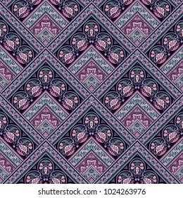 Vector abstract nature patch pattern. Mosaic tiled background
