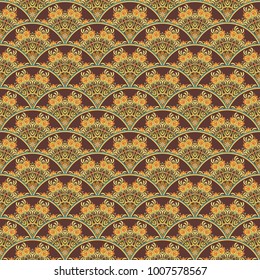 Vector abstract nature seamless pattern. Ethnic ornamental background