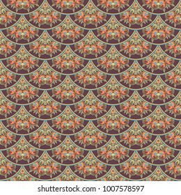 Vector abstract nature seamless pattern. Ethnic ornamental background