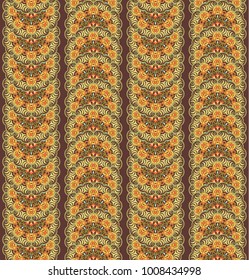 Vector abstract nature seamless pattern. Ethnic ornamental background