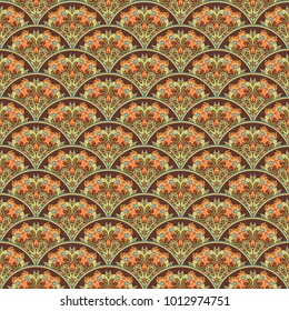 Vector abstract nature seamless pattern. Ethnic ornamental background