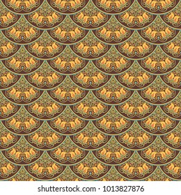 Vector abstract nature seamless pattern. Ethnic ornamental background