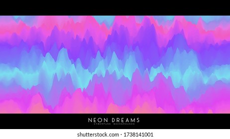 Fondo de Neon Dreams abstracto vectorial. El moderno fondo de ondas coloridas del fluido holográfico del ciberpunk. Textura líquida pastel iridiscente para cubierta creativa, afiche, tarjeta, diseños.