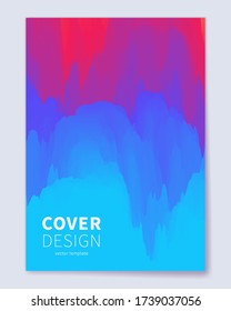 Vector abstract Neon Dreams cover background. Trendy cyberpunk holographic fluid colorful waves backdrop. Iridescent pastel liquid texture for creative cover, poster, card, designs.