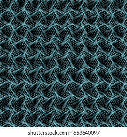 Vector abstract neon lines seamless pattern with distortion effect