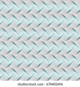 Vector abstract neon lines seamless pattern with distortion effect