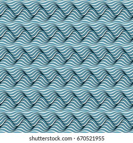 Vector abstract neon lines seamless pattern with distortion effect
