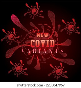 vector abstract new covid variant dark background. covid mutation virus design.