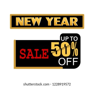 vector abstract new year 2019 sale discount sticker isolated on white background