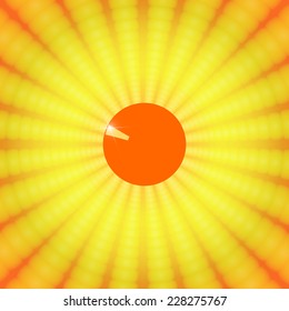 Vector abstract New Year clock on light yellow background. One step of Video design, background.