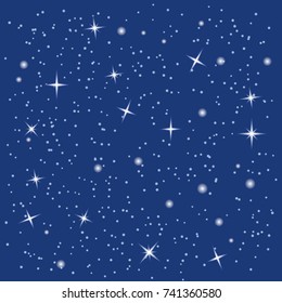 Vector abstract night sky background. Deep space background.