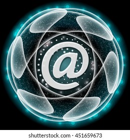 Vector abstract object and email symbol