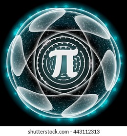 Vector abstract object and icon of pi