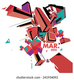 vector abstract object for monthly calendar cover 