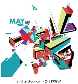 vector abstract object for monthly calendar cover