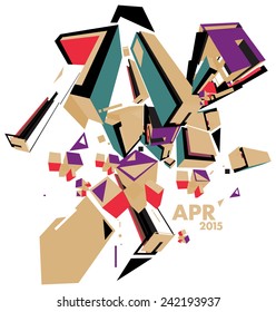 vector abstract object for monthly calendar cover