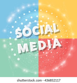 Vector abstract object with social media icon