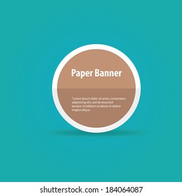 vector abstract old brown paper banner or speech bubble on stylish turquoise background
