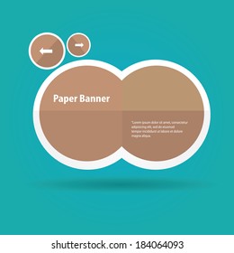 vector abstract old brown paper banner or speech bubble on stylish turquoise background