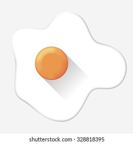 Vector Abstract Omlet With Shadows And Reflections. Egg. Yolk And Protein. 