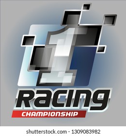 Vector abstract, One racing championship symbol.