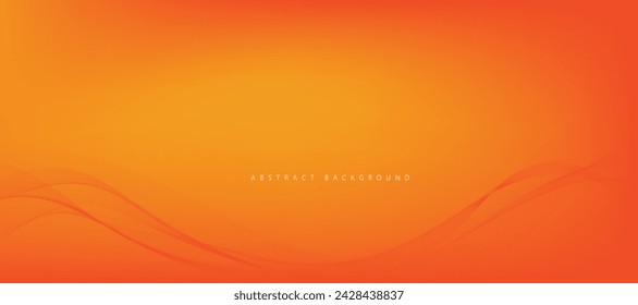 Vector abstract orange background with dynamic orange waves, lines, and particles.