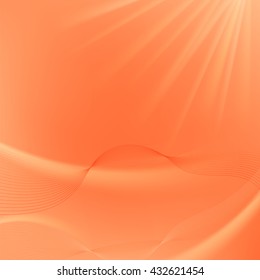 Vector Abstract Orange Blurred Background. Abstract Wave Pattern