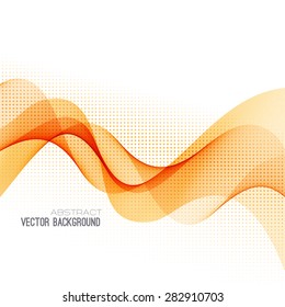 Vector Abstract orange curved lines background. Template brochure design