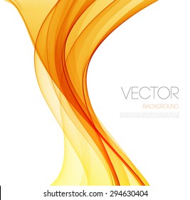  Vector Abstract  Orange curved lines background. Template brochure design. 