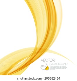  Vector Abstract  Orange curved lines background. Template brochure design. 