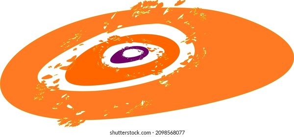 Vector abstract orange eye with nose. Ability to change to any size without loss of quality.