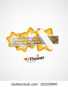 Vector abstract orange flowers background