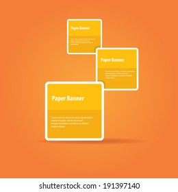 vector abstract orange paper banner or speech bubble on stylish orange background